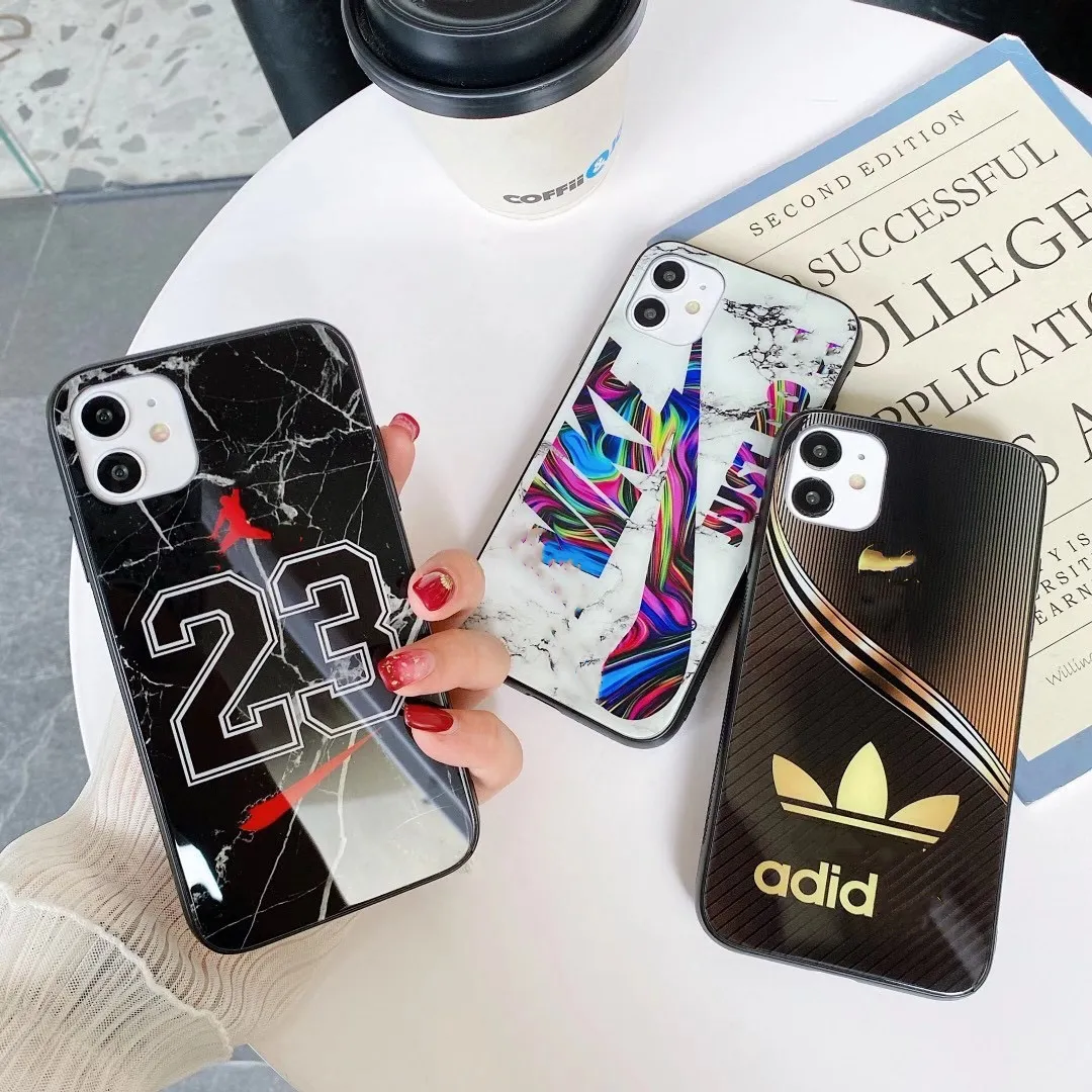 Groothandel Mode Ni Ke Glas Mobiele Telefoon Case Is Van Toepassing Op Iphone Xs/Jordan 23 Voor Iphone 11Promax case Kan Worden Aangepast