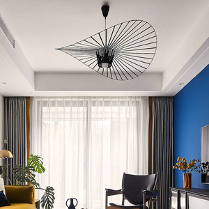 Plafonnier suspendu au design nordique, disponible en <span class=keywords><strong>noir</strong></span> et en forme de <span class=keywords><strong>chapeau</strong></span>, design moderne, éclairage d'intérieur, luminaire décoratif de plafond - Product Image 3