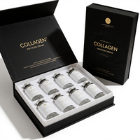 Boîte-cadeau de luxe personnalisée haut de gamme pour collagène et peptides, avec finition bronzante, boîtes rigides pour usage médical
