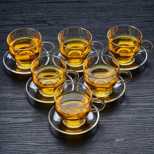 Gelas Borosilikat Sehat Premium 100Ml Gelas Kopi Bening Kristal Tahan Panas Cangkir Teh dengan Cawan - Product Image 4