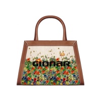 Gionar Tas Tangan Wanita Terbaru, Tas Tangan Wanita, Tas Bordir Cetak Bunga, Tas Tangan Persegi Panjang Portabel