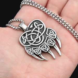 Yunnique – collier avec pendentif en forme de griffe d'ours en acier inoxydable pour hommes, bijoux Hip Hop de style urbain, chaîne de 60cm - Product Image 4