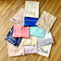 Bata de satén de seda de 133 colores de lujo con logotipo personalizado de fábrica, batas nupciales para dama de honor, vestido de fiesta de boda de Color blanco sólido para mujer