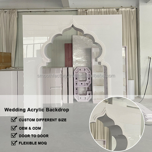 LEDA Wedding Birthday Decor New Arrival Customized Detachable White Indian Wind Large Stage Acrylic <b>Backdrop</b> - Product Image 2