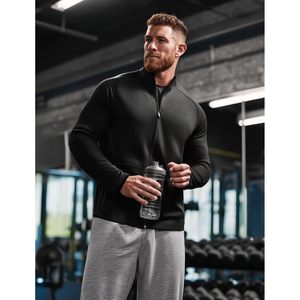 Custom Men's Full Zip <b>Running</b> Jacket Lightweight Windproof <b>Fleece</b> Athletic Workout Outerwear - Product Image 3