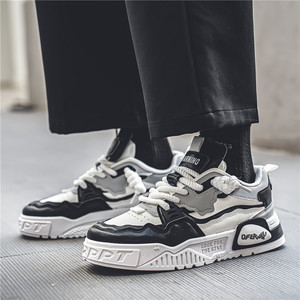 Chaussures Chunky pour Hommes Hiver 2023, Bout Rond, Lacets, Tige Synthétique, Semelle Extérieure en Caoutchouc, Semelle Intermédiaire EVA, Style Sportif Amorti - Product Image 2