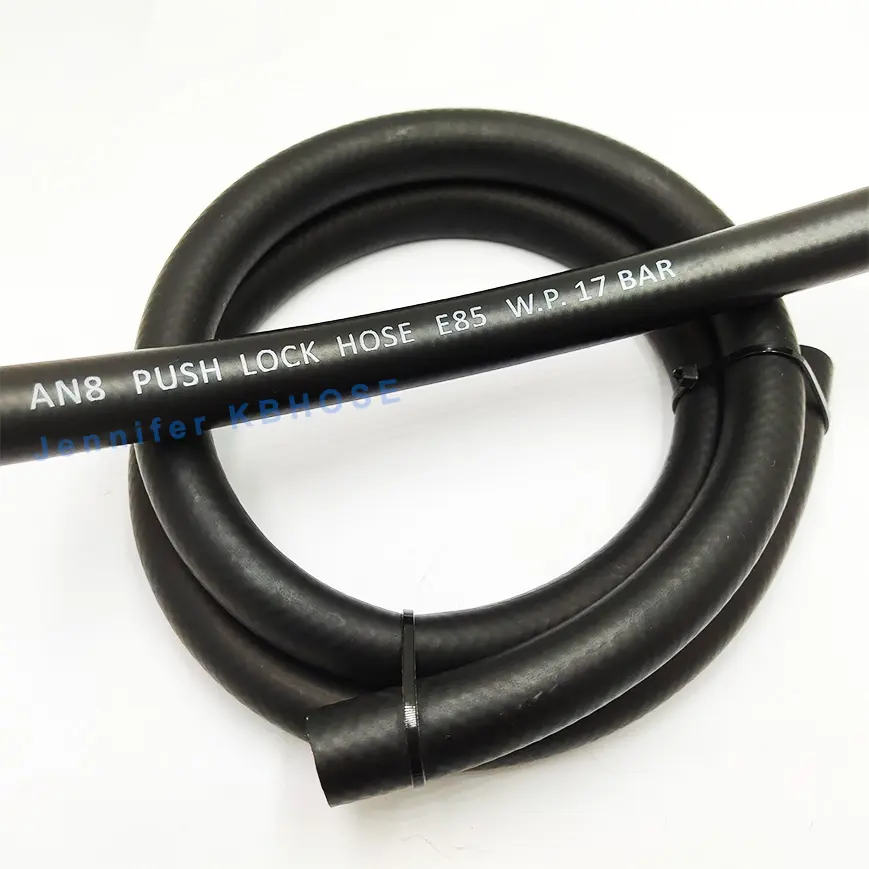 400 Series Automotive E85 AN4 AN6 AN8 AN10 AN12 NBR CPE Rubber Black Braided smooth twist-lok Push Lock Push On Hose Line