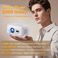 Mini projecteur intelligent Magcubic HY300Max, résolution native 720P HD avec prise en charge 8K, mise au point automatique, cinéma maison portable pour une utilisation en intérieur et en extérieur