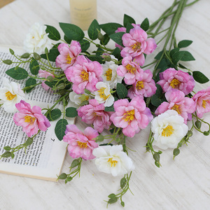 <b>Artificial</b> Rose <b>Bouquet</b> Plastic Silk Flowers High Simulation Wedding Home Decor White Light Pink - Product Image 1