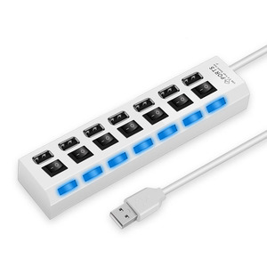 High <strong>Speed</strong> 4/<strong>7</strong> <strong>Ports</strong> USB <strong>HUB</strong> 2.0 Adapter Expander Multi USB Splitter Multiple Extender with LED Lamp Switch for PC Laptop - Product Image 2