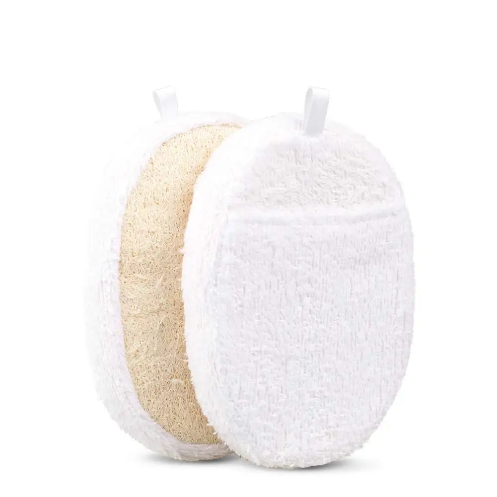 Peeling Luffa Pads, 2 Packungen Natürliches Luffa Material Luffa Schwamm Dusche Körper peeling für Männer/Frauen Bad Spa und Dusche