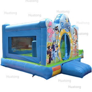 Commercial Gonflable Combo Bouncer House Blue Cartoon Bounce Jumping House Castle <span class=keywords><strong>Château</strong></span> gonflable avec toboggan - Product Image 3