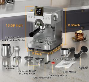 Máquina de Espresso Eléctrica Semiautomática de Aluminio <span class=keywords><strong>Express</strong></span> CB2, <span class=keywords><strong>Cafetera</strong></span> para Cappuccino y Latte, Sistema de Cold Brew para el Hogar - Product Image 2