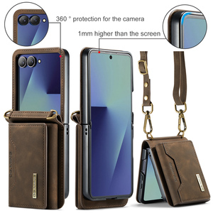 Funda de Lujo Plegable de Cuero PU para Teléfono Celular con Correa para el Hombro y Cartera Plegable para Tarjetas, Compatible con <span class=keywords><strong>Samsung</strong></span> <span class=keywords><strong>Galaxy</strong></span> <span class=keywords><strong>Z</strong></span> <span class=keywords><strong>Flip</strong></span> 7 6 5 4 <span class=keywords><strong>3</strong></span>, Nueva - Product Image 3