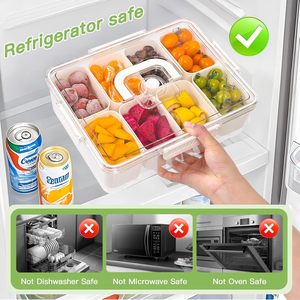 Bandeja Refrigerada para Servir, Contenedor Snackle Box con Asa, Bandeja para Frutas, Servidor de Condimentos Refrigerado con Tapa - Product Image 5