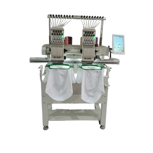 Maquinas De Bordar De <span class=keywords><strong>Ropa</strong></span> comercial automática Máquina De bordado De camisetas computarizadas De 2 cabezales - Product Image 1