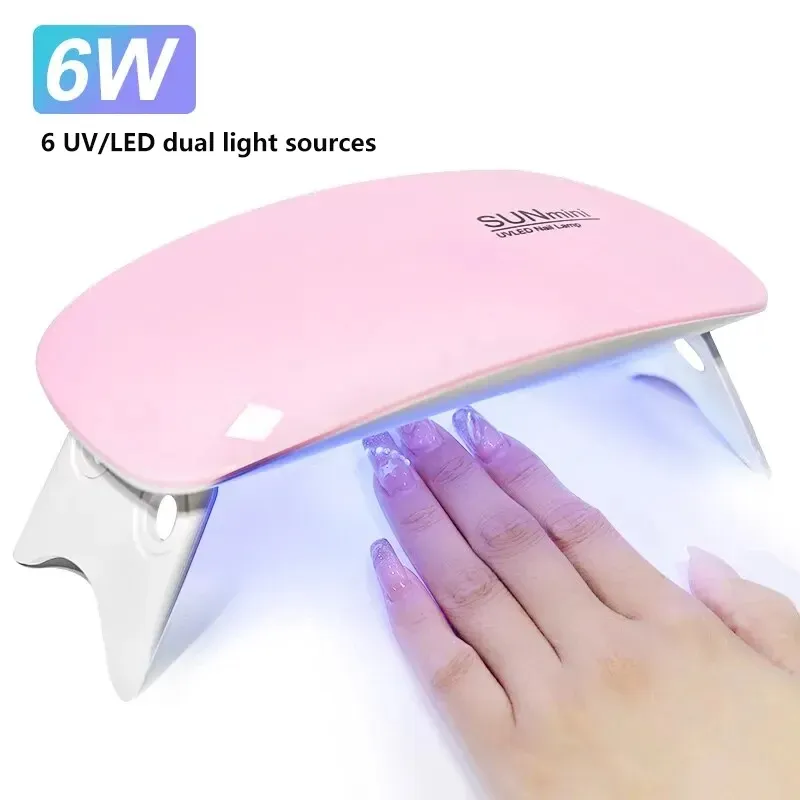 6W Mini Sèche-Ongles Machine Portable LED UV Gel Lampe Usage Domestique Lampe À Ongles Pour Séchage Vernis Vernis Art Outils Avec Câble USB