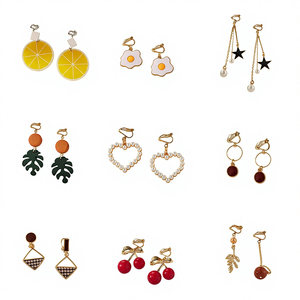 עגילי אופנה תלויים, עגילי אופנה צמודים, שרשרת לנשים, תכשיטים, עגילי ג'ומקה, תכשיטים נגד חלודה, סיטונאי תכשיטים - Product Image 1