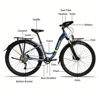 VTT de randonnée et d'aventure 29 pouces, prête à être expédiée, avec freins à disque hydrauliques, cadre en alliage, idéale pour l'escalade et le cross-country (capacité de charge 11-40T)