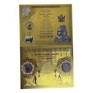Collectible Commercial Gift Large Zimbabwe Germany Dollar Souvenir Banknote Scroll Certificate - Product Image 3