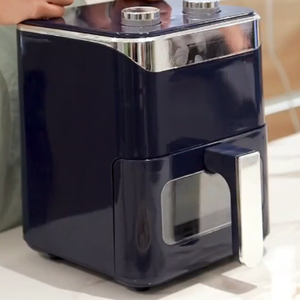 <span class=keywords><strong>Friteuse</strong></span> à air électrique moderne carrée en acier inoxydable 3,5 L 1400 W à cuisson rapide avec fenêtre visible et commande manuelle pour usage domestique - Product Image 2