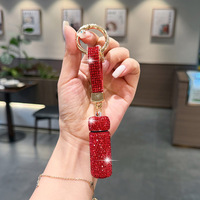 Porte-clés créatif en strass, mini flacon de parfum portable, breloque de sac, pendentif de luxe en cristal, cadeau