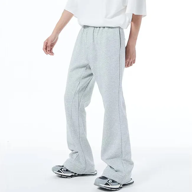 Pantalons de survêtement moulant empilés pour hommes, Streetwear de haute qualité, personnalisé, blanc, français, en éponge évasée