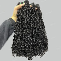 Extensions de cheveux humains vierges bruts bouclés birmans, qualité 12A, super double drawn, coupe pixie, cuticules alignées, vente chaude