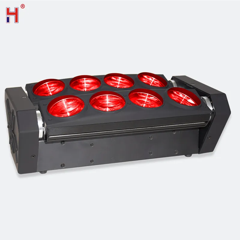 Luz LED giratoria de cabeza móvil para escenario, lámpara de araña de 8x12W con DMX, luces de fiesta con activación por sonido RGBW para espectáculo de DJ y Club de baile