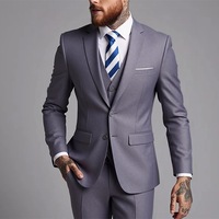 Costume trois pièces professionnel pour homme, col à revers, simple boutonnage, idéal pour le travail et les mariages