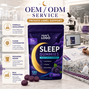 Gomitas Veganas de Melatonina y L-Teanina de 5 mg con Sabor a Mora, Certificadas por GMP, de Marca Privada OEM, para una Relajación Nocturna Reparadora - Product Image 6