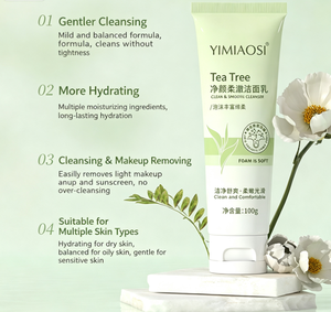Nettoyant Visage à l'Arbre à Thé Mousse Douce Lavage du Visage Peau Nettoyée et Lisse Soin Quotidien 100g - Product Image 4