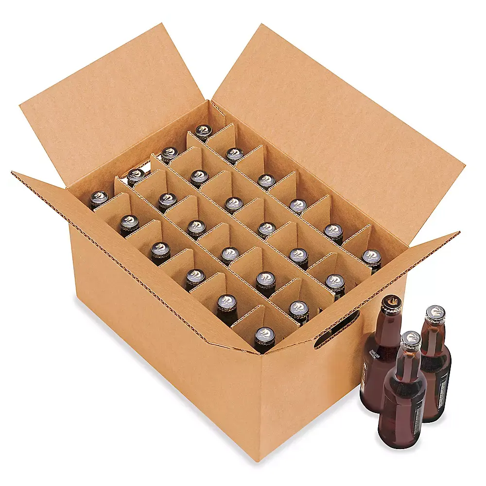 Karton Bergelombang Kotak Anggur Kertas Karton Pengiriman Kotak Bergerak dengan 4 6 8 10 12 14 Botol Pemisah Rakitan Insert