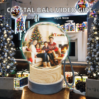 Lampe Orbe de Mémoire Électronique en Forme de Boule de Cristal, Lecteur Vidéo et Photo, Écran TFT, Batterie 800 mAh, Haut-parleur, Design Moderne et Mignon, Noël