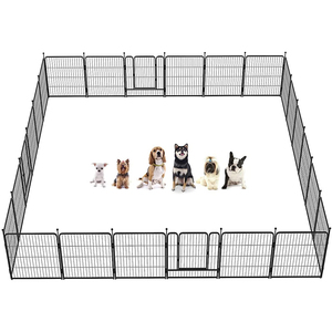 Clôture personnalisée <span class=keywords><strong>en</strong></span> gros <span class=keywords><strong>en</strong></span> métal 24 "x 30" 6-8 panneaux noir de luxe extérieur noir grand parc pour chiens de compagnie <span class=keywords><strong>lapin</strong></span> chiot chenils - Product Image 3