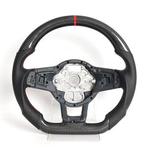 Volant <span class=keywords><strong>de</strong></span> <span class=keywords><strong>course</strong></span> en fibre <span class=keywords><strong>de</strong></span> carbone VW, sport premium, fond plat, remplacement amélioré pour la plupart des modèles, performance accrue, meilleure adhérence - Product Image 1