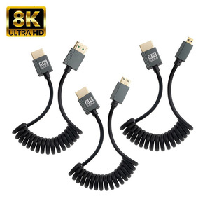 4K60HZ HDTV/8K 0.5-2.4M Micro HD-เข้ากันได้กับ Mini HD MICRO Micro coiled EXTENSION สายเกลียวยืดหยุ่นสำหรับ PC <span class=keywords><strong>mcbook</strong></span> <span class=keywords><strong>Pro</strong></span> แล็ปท็อป - Product Image 2