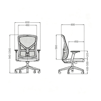 Chaise de bureau ergonomique avec support lombaire, chaise d'ordinateur en maille respirante, chaise pivotante réglable en hauteur pour la maison et le bureau