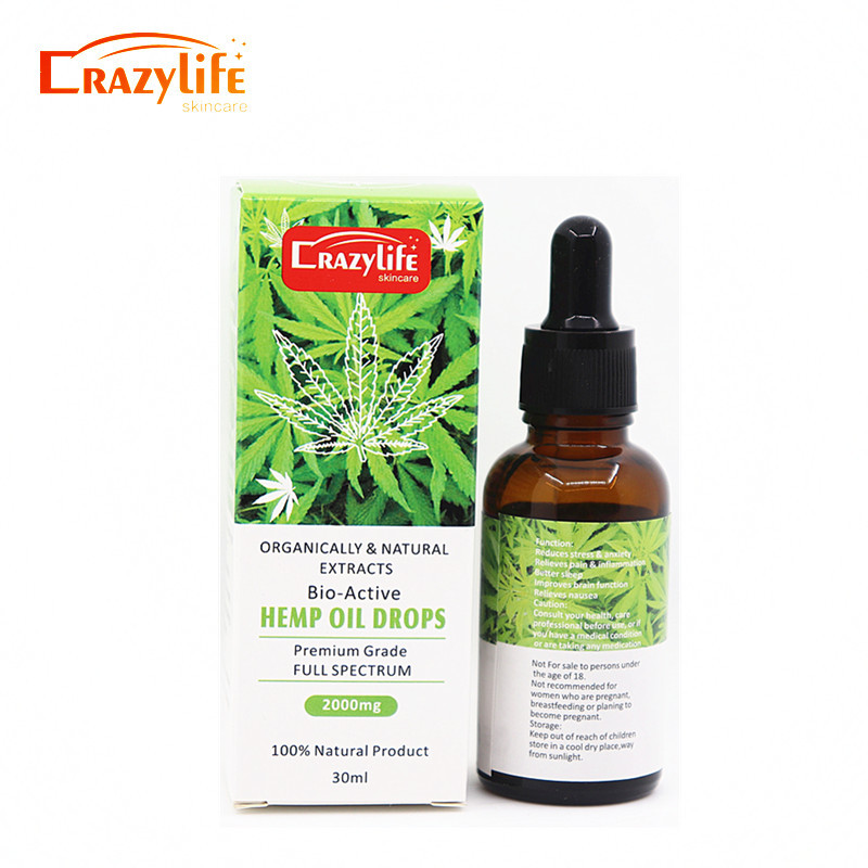 30 мл 100% Органические Семена Конопли CBD масло 2000 мг биологически активных Семена Конопли масло экстракт падение для облегчения боли в спине уменьшить беспокойство высокое качество сна