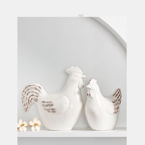 Décoration créative de jardin de maison, décoration intérieure extérieure, ornements de coq, Statue de <span class=keywords><strong>poule</strong></span>, Figurines de poulets et de coq en céramique - Product Image 4