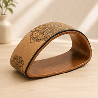Banc de yoga en bois avec roue d'étirement pour l'ouverture de la poitrine, la mobilité de la colonne vertébrale, l'étirement des épaules et la correction de la posture