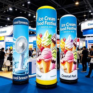 Personalized Brand LED <b>Lighting</b> Trade Show Premium Quality Inflatable Portable Foldable Easy-Transport Advertising Column - Product Image 1