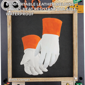 Guantes de Seguridad para Soldadura de Cuero Vacuno Cómodos, Resistentes al Calor, Personalizados, No Rígidos, Impermeables y Antideslizantes - Product Image 2