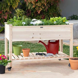 Scatola di fioriera in legno personalizzata con gambe fabbrica forniture <span class=keywords><strong>da</strong></span> giardino per ortaggi e fiori blocco giardino sollevato letto per matrimoni - Product Image 5