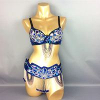 Nouvelle conception de costume de danse du ventre pour femmes, soutien-gorge + ceinture, 2 pièces/ensemble, costume de carnaval, tenue de danse du ventre sexy, vêtements de danse Bollywood