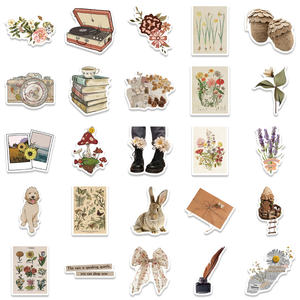 50pcs חמוד בציר pvc מדבקות ויניל רטרו עמיד למים מדבקות ילדים רטרו עבור חדר סקייטבורד מחשב נייד - Product Image 4