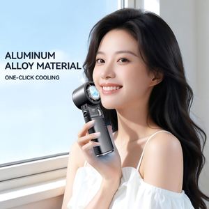 3-In-1 Handheld/<b>Neck</b> Hanging/Desktop 16°C Ice Cooling 199 Speeds 6000Mah Rechargeable Portable Fan With Flashlight - Product Image 2