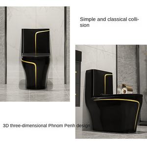 Abattant de toilette en céramique noire de luxe léger, pompage par siphon, design moderne pour salles de bain <span class=keywords><strong>à</strong></span> domicile - Product Image 3