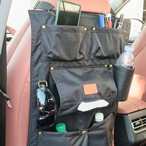Car <b>Seat</b> Back Organizer <b>Storage</b> Bag Oxford Cloth 4-7 Pockets Waterproof For Rear <b>Seat</b> Travel Use - Product Image 2