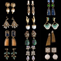 Boucles d'oreilles clous pour femme, style vintage chic du milieu du siècle, haut de gamme, rétro, en alliage plaqué or, fabriquées à Qingdao, élégantes et audacieuses, NOUVEAU